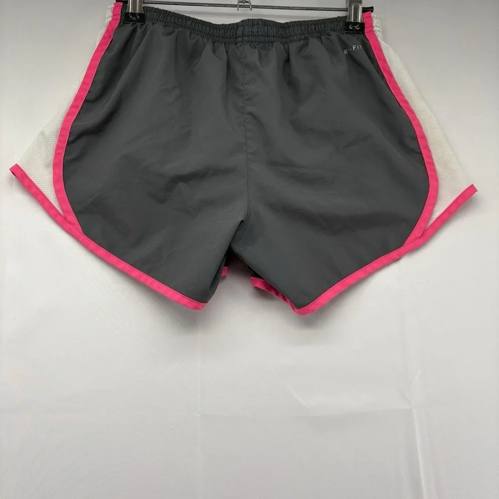 Nike Dri Fit Tempo Running Shorts Womens Size Large (?) Gray & Pink Lined